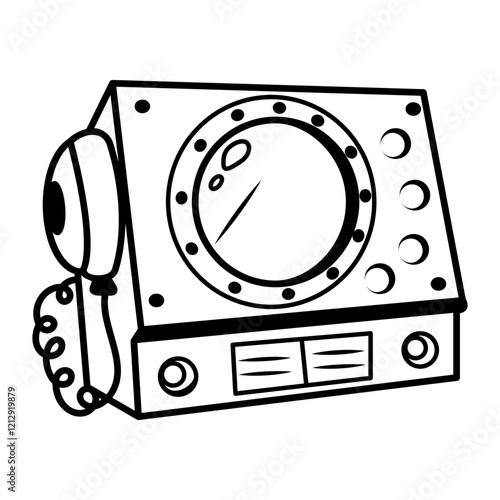 Communication device icon in drawing style