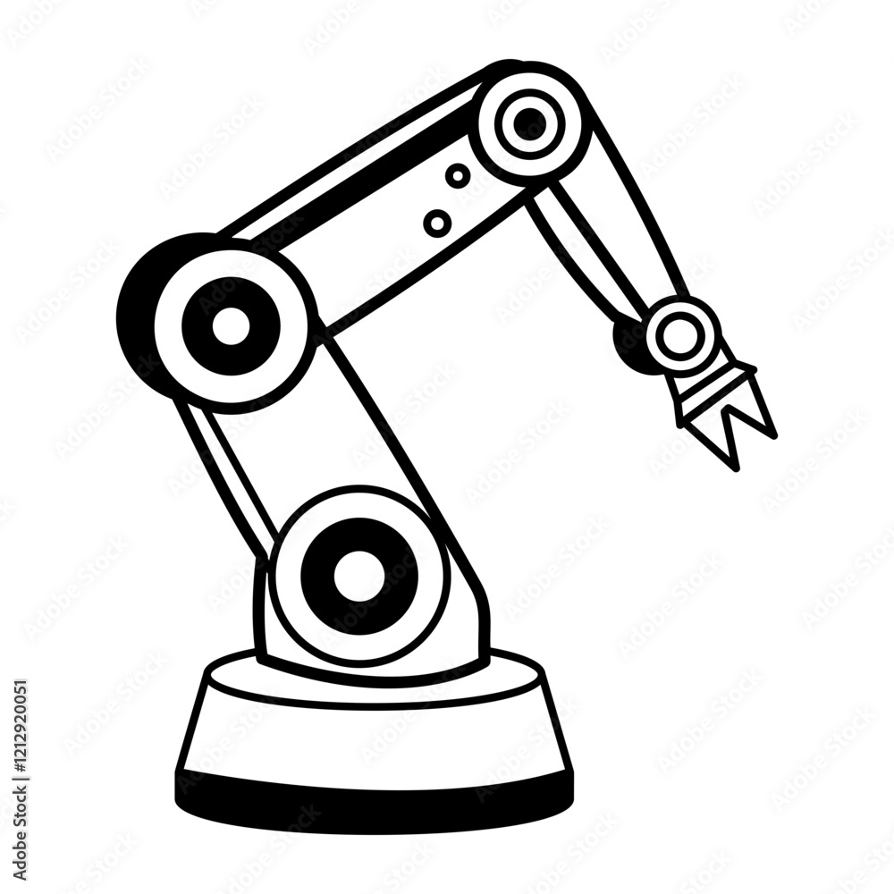 Robotics icon in doodle style Robotics icon in doodle style