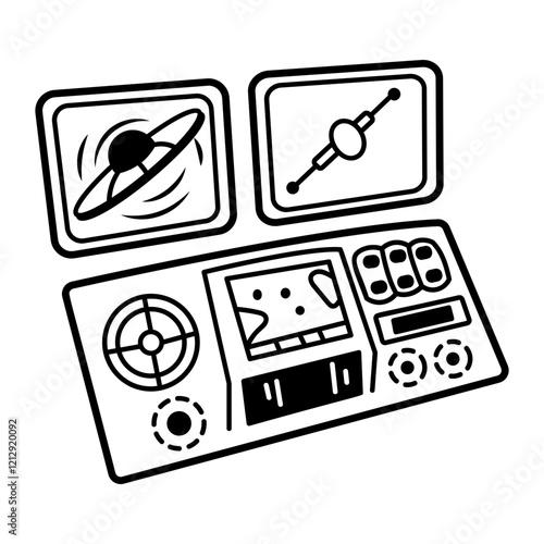 A hand drawn icon of space panel