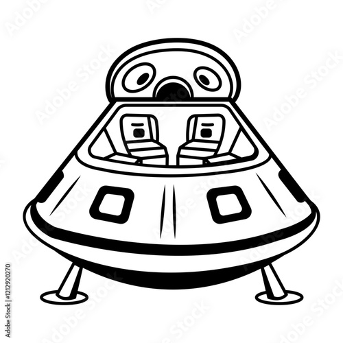 Escape capsule icon in doodle style