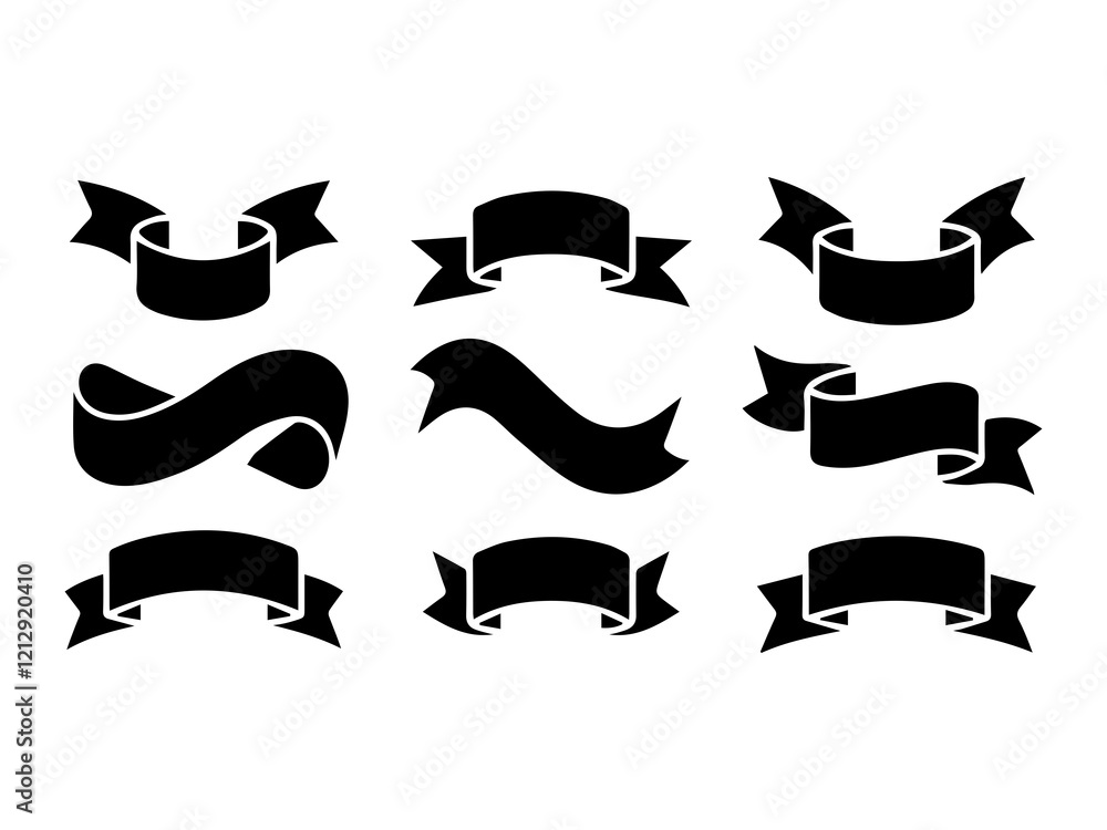 Ribbon banner set. Ribbons banner collection on a white background. Ribbon banner set. Ribbons banner collection on a white background.