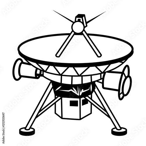 Voyager probe icon in doodle style