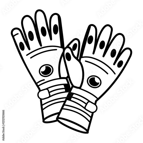 Space gloves icon in doodle style