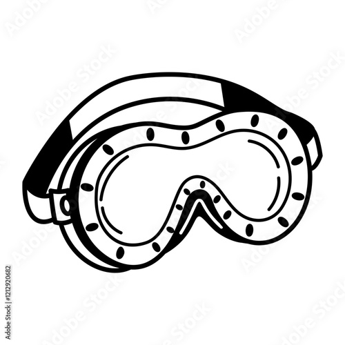 Goggles icon in hand drawn style