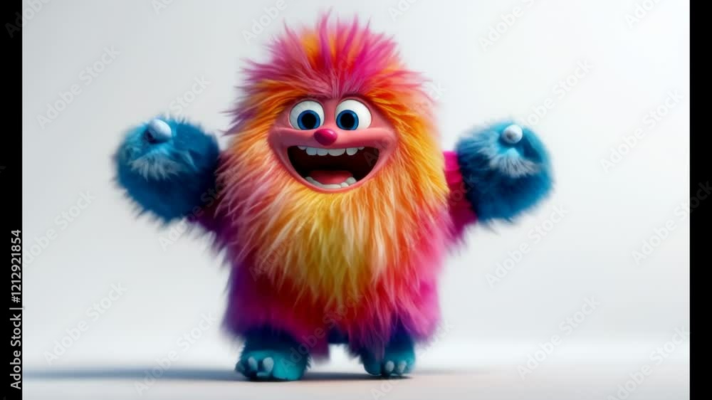Joyful Rainbow Furry Monster Character Design Joyful Rainbow Furry Monster Character Design