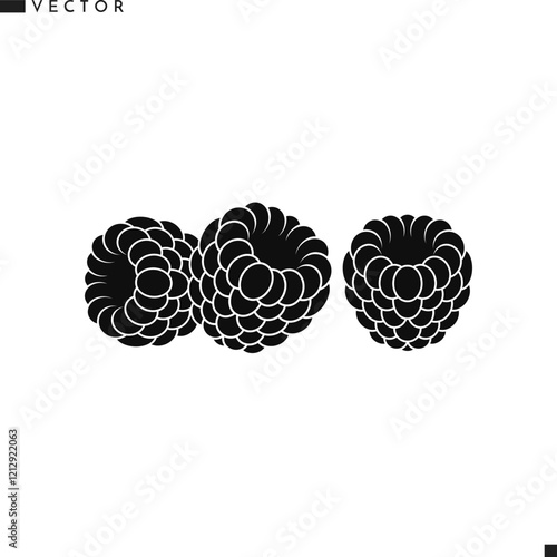 Raspberry silhouette. Abstract berries vector