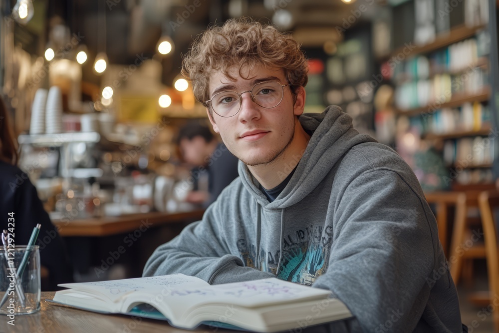 Preparing for classes in a modern cafe Preparing for classes in a modern cafe