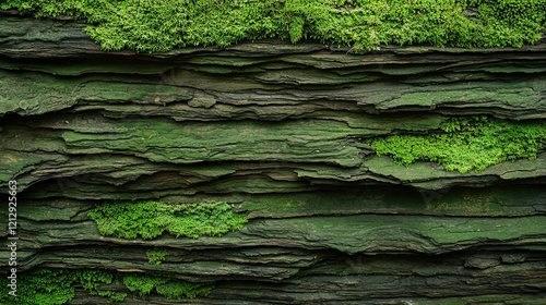 Exploring green rock layers nature close-up