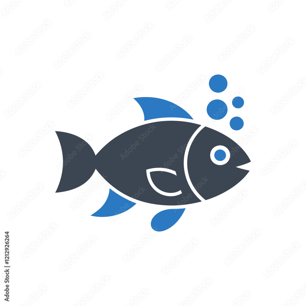 Fish Bubbles Icon Fish Bubbles Icon