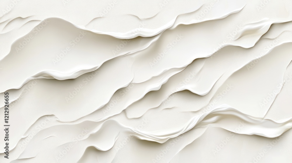 Fototapeta premium White cream texture swirls, abstract background, cosmetic backdrop