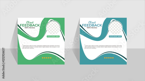 Modern  clean clear clients testimonial template or clients feedback review  best design with  organic shape