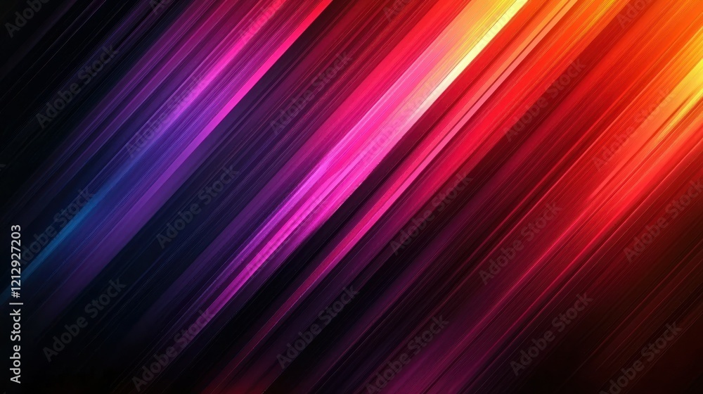 Diagonal colorful light streaks on dark background. Diagonal colorful light streaks on dark background.