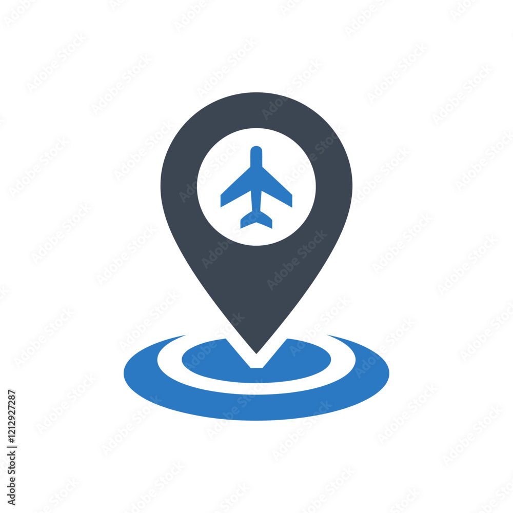 Airplane Location Pin Icon Airplane Location Pin Icon