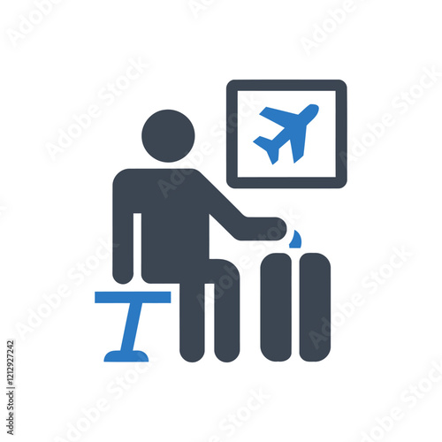 Airport Passenger Waiting Icon