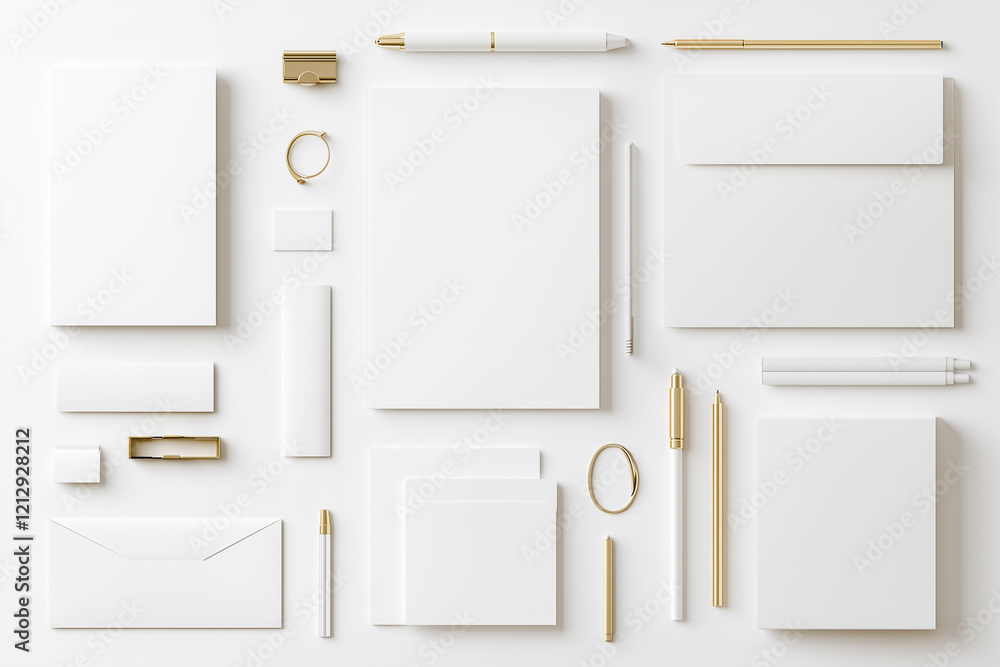 The white items on the table include pens, pencils, and a ring The white items on the table include pens, pencils, and a ring