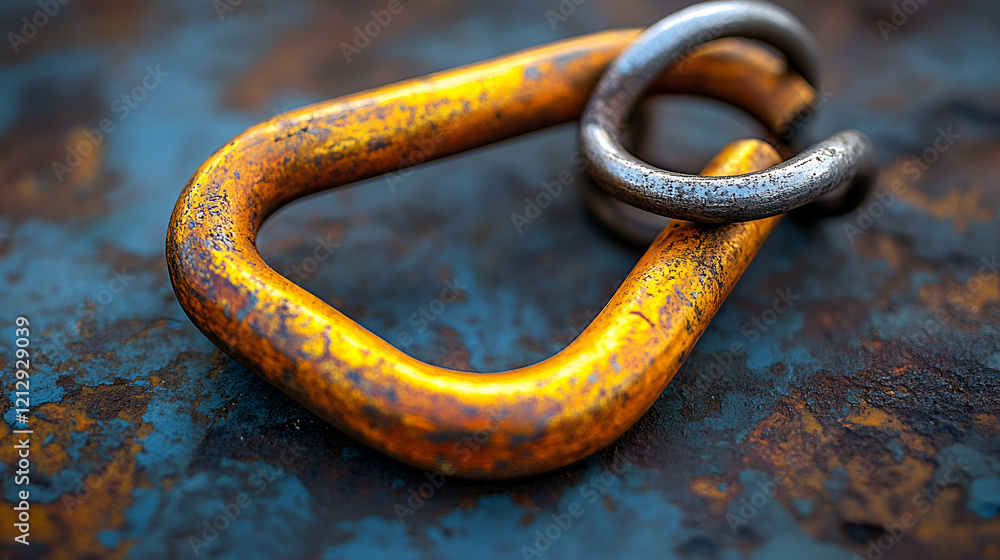 Minimalist carabiner isolated against a flat industry Minimalist carabiner isolated against a flat industry