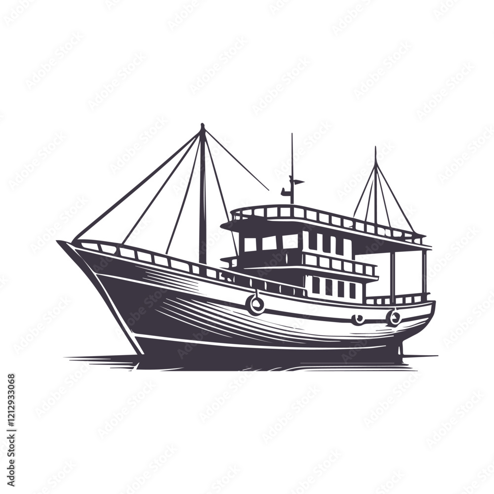 Minimalist Boat Silhouette Graphic Template Minimalist Boat Silhouette Graphic Template
