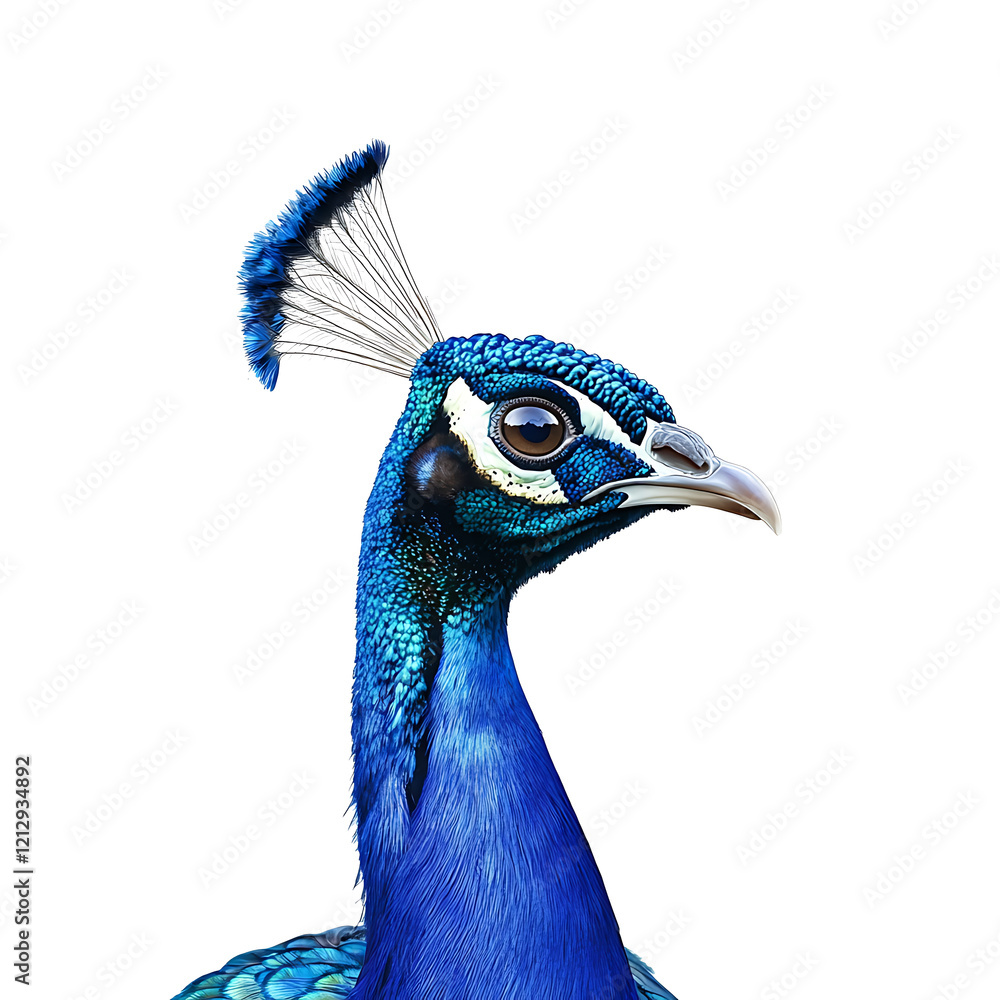 Blue peacock head isolated on white background.PNG Blue peacock head isolated on white background.PNG