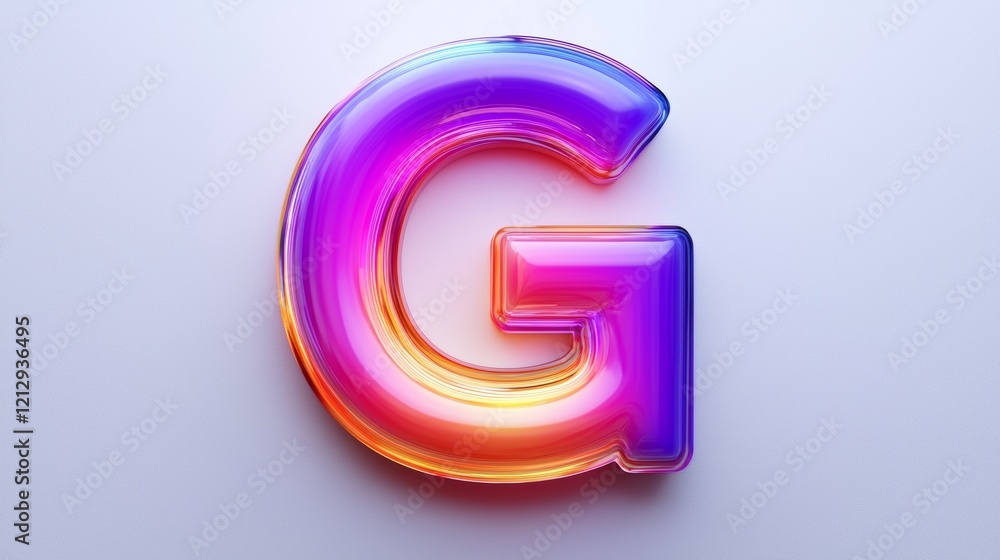Colorful 3D letter G with a vibrant gradient design on a light background Colorful 3D letter G with a vibrant gradient design on a light background