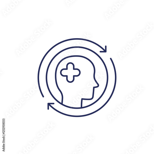 Rehab or recovery line icon