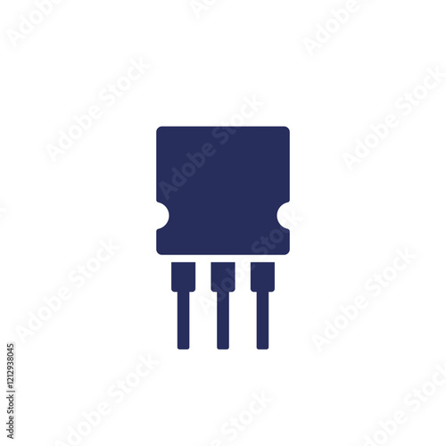 transistor or semiconductor icon on white