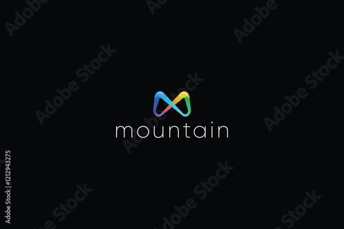 Letter M Infinity multiply 3d modern colorful mountain logo