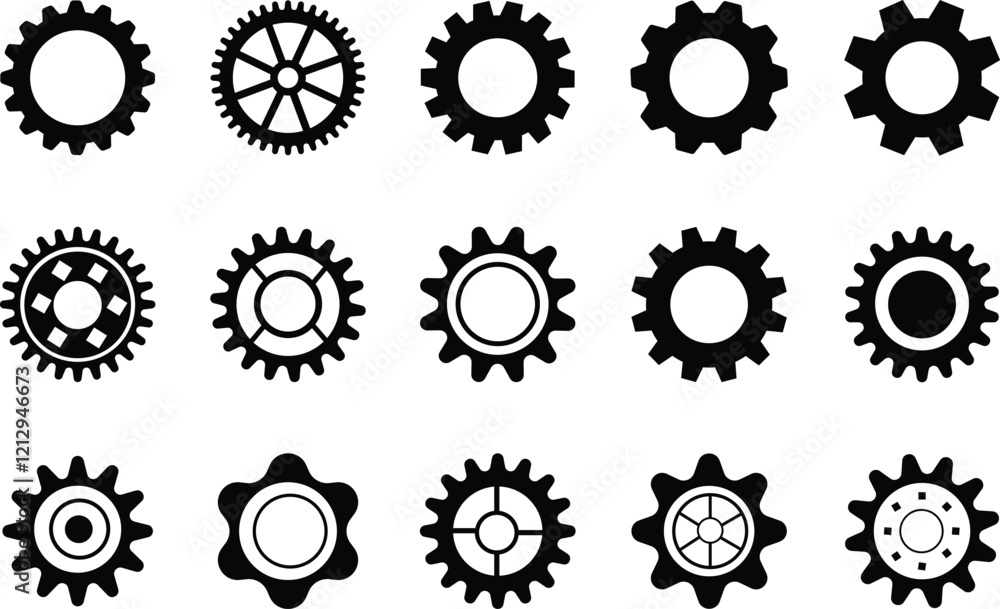 Gear icons set. Parameter or setting symbol. Isolated vector for apps or website on transparent background cog wheel, engine circle flat symbol Gear icons set. Parameter or setting symbol. Isolated vector for apps or website on transparent background cog wheel, engine circle flat symbol