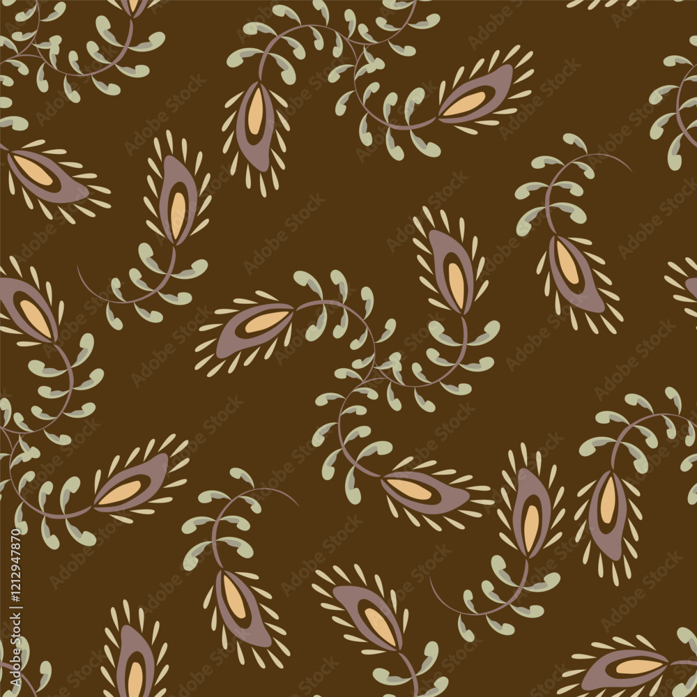 Fototapeta premium Wallpaper in the style of Baroque. Seamless vector background. Set of colored floral ornament. Graphic pattern for fabric, wallpaper, packaging