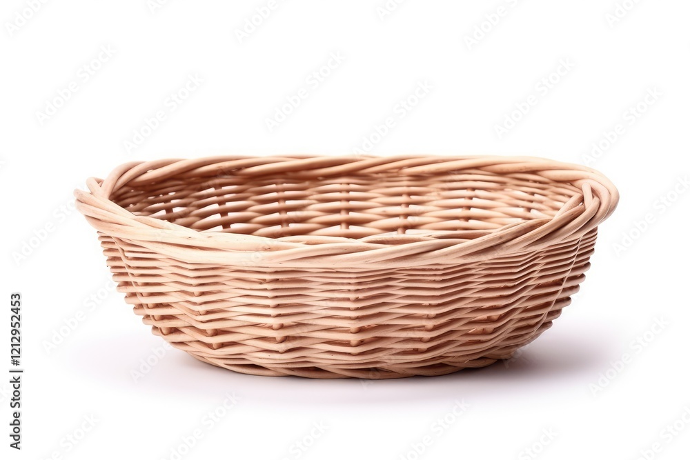 Isolated white basket Easter décor Isolated white basket Easter décor