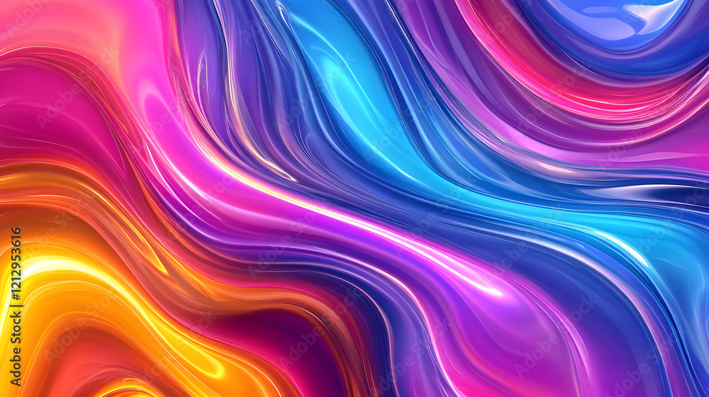 Fototapeta premium Colorful abstract liquid glass background. wallpaper neon. Fluid painting abstract texture. Intensive colorful mix of acrylic neon colors
