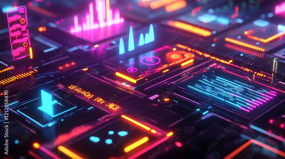 Neon Circuitry: A Futuristic Digital Landscape Neon Circuitry: A Futuristic Digital Landscape