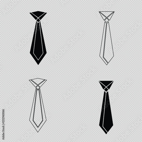 necktie vector graphics in classic silhouettes and refined line art styles. Perfect for corporate branding, fashion designs, and professional-themed projects