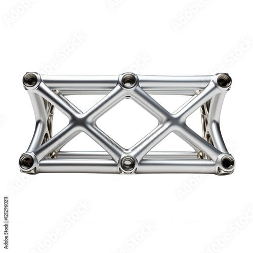 A Silver Truss Bridge Constructed With Precision and Strength ,isolated on transparent background.