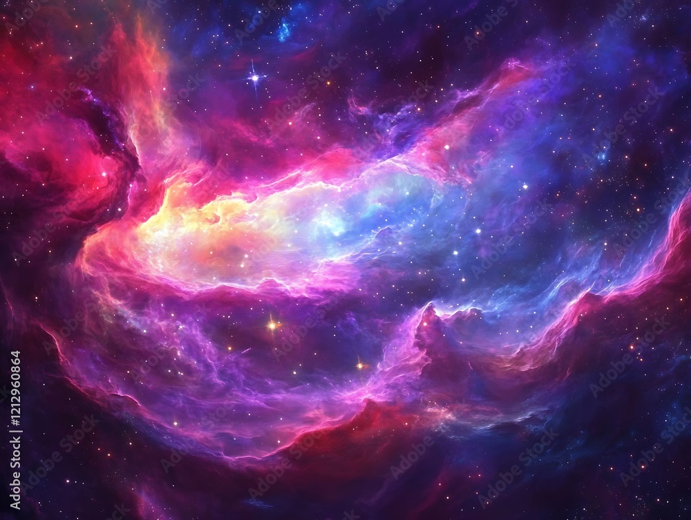 Stunning Cosmic Nebula with Vibrant Swirling Clouds of Gas and Dust in Deep Space, Showcasing a Colorful Interstellar Phenomenon with Dazzling Stars Stunning Cosmic Nebula with Vibrant Swirling Clouds of Gas and Dust in Deep Space, Showcasing a Colorful Interstellar Phenomenon with Dazzling Stars