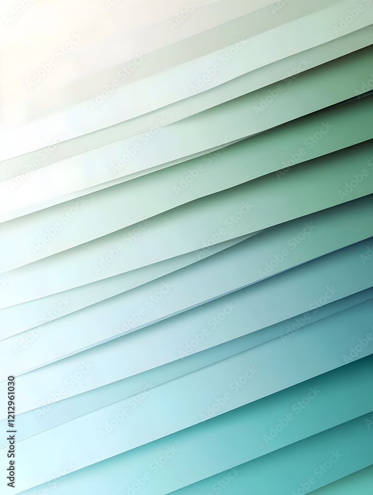 Obraz premium Abstract layered gradient design with shades of white, green, and teal