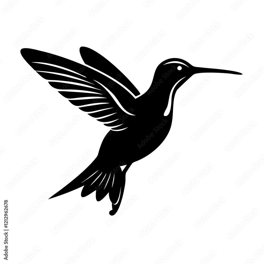 Obraz premium Hummingbird simple illustration silhouette set