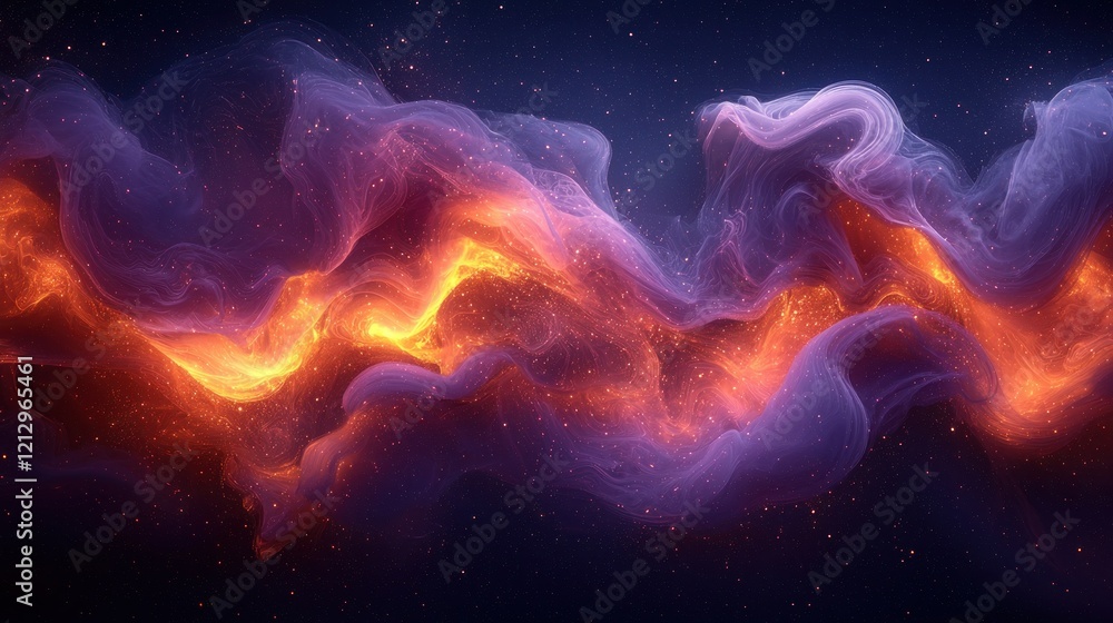 Glowing Nebula Clouds with Space Dust Background. Glowing Nebula Clouds with Space Dust Background.