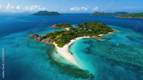 Wallpaper Mural Aerial View of a Tropical Island with White Sand Beaches and Turquoise Waters Torontodigital.ca
