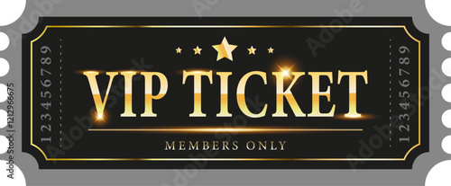 VIP ticket for rich people on dark background. Vector illustration.