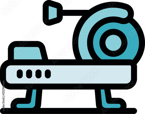 Modern ski simulator machine activating leg muscles for winter sports training, promoting physical fitness and athletic performance