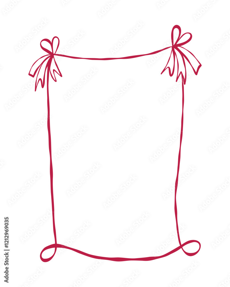 Decorative blank frame with bows ideal for invitations and announcements in festive celebrations Decorative blank frame with bows ideal for invitations and announcements in festive celebrations