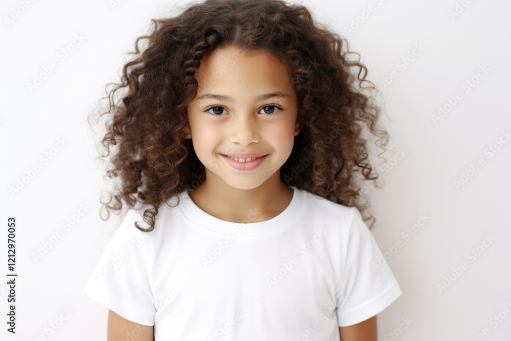 Beautiful Hispanic Girl Smiling for the Camera in Casual Attire - Fashion and Beauty Concepts for Children and Childhood Memories Beautiful Hispanic Girl Smiling for the Camera in Casual Attire - Fashion and Beauty Concepts for Children and Childhood Memories
