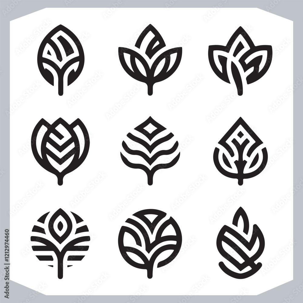 Artistic Tree Leaf Silhouettes Modern Vector Designs for Nature-Themed Projects Artistic Tree Leaf Silhouettes Modern Vector Designs for Nature-Themed Projects