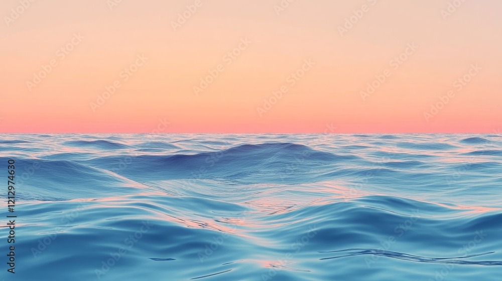 Serene Ocean Waves Under a Pink Sky Serene Ocean Waves Under a Pink Sky