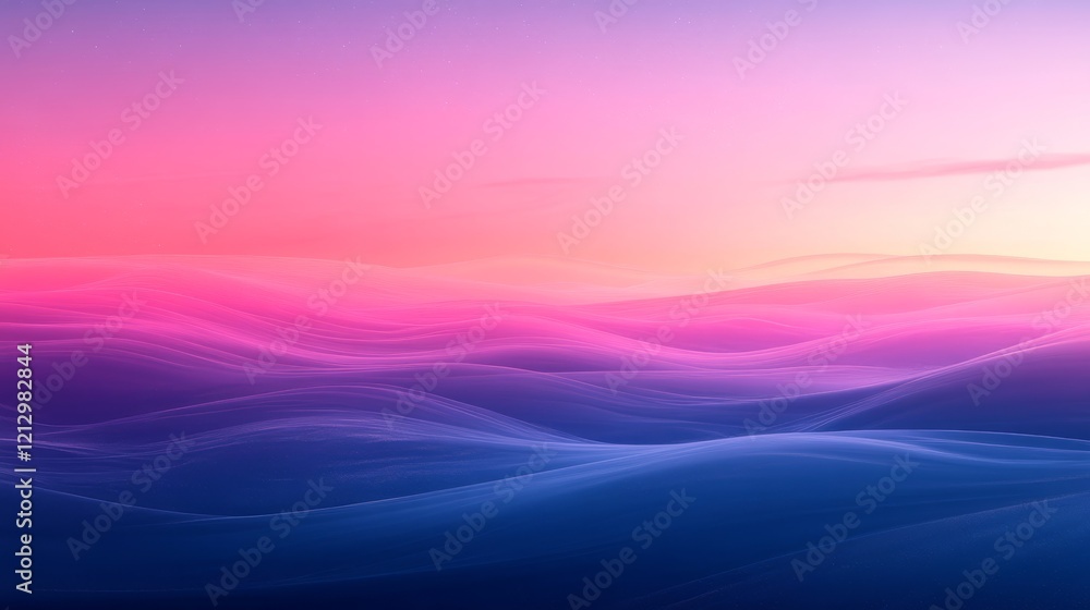 Abstract Pink and Blue Wavy Landscape Abstract Pink and Blue Wavy Landscape