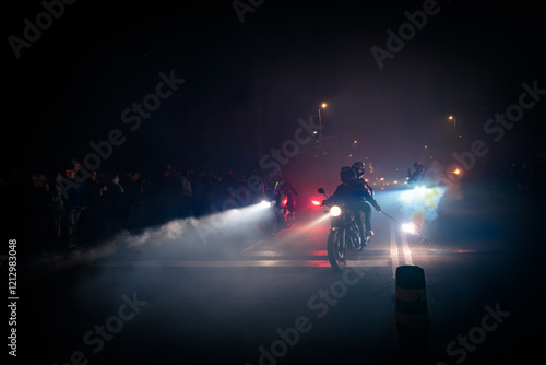  15 de enero 2025 concentración motera pingüinos desfile de antorchas en Valladolid España photo