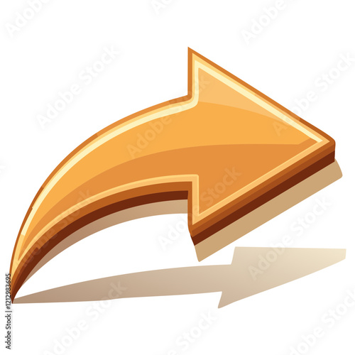 Bright orange arrow pointing right emphasizes direction, suitable for signs or communication in a variety of contexts