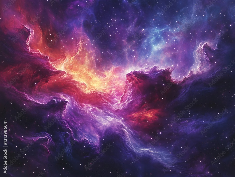 Stunning Cosmic Nebula with Vibrant Swirling Clouds of Gas and Dust in Deep Space, Showcasing a Colorful Interstellar Phenomenon with Dazzling Stars Stunning Cosmic Nebula with Vibrant Swirling Clouds of Gas and Dust in Deep Space, Showcasing a Colorful Interstellar Phenomenon with Dazzling Stars