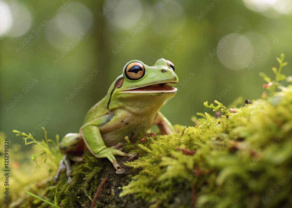 Obraz premium Tree frog, flying frog laughing