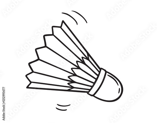 badminton shuttlecock doodle hand drawn icon. Outline drawing badminton shuttlecock line clipart symbol